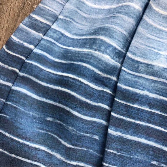Vince Silk French Blue Watercolor Skirt - Picture 5 of 10
